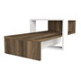Hanah Home Mesa de Centro Escandinava Blanca y Nogal con Almacenamiento 80x43.6x32.6 cm